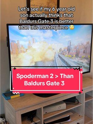 If he thinks Baldurs Gate 3 is better I’m disowning him #spiderman2 #spiderman #marvelsspiderman2 #baldursgate3 #bg3 #gameoftheyear #GamingOnTikTok 