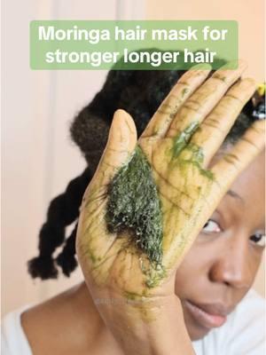 Moringa hair masks are packed with essential nutrients like vitamins A, C, and E, which nourish and strengthen the hair from root to tip.  Benefits  ✅ promotes hair growth by boosting circulation to the scalp ✅ Improves scalp health:  its antimicrobial properties can combat dandruff.  ✅ Adds shine and softness: moringa deeply hydrates the hair, leaving it soft, shiny, and smooth ✅ Reduces frizz: Its moisturizing properties  help tame frizz and improve manageability.  ‼️Some people may be allergic to moringa.  Always make sure you do a patch test before fully applying this.  #diyhairmask #hairmask #hairgrowth #moringa #naturalhair #4chair 