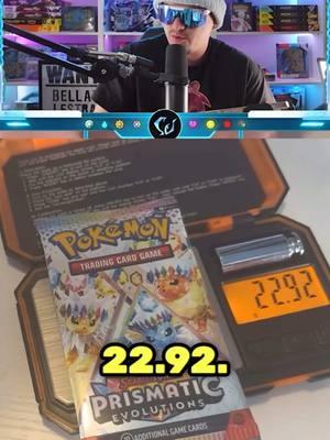 Prismatic Evolutions is weighable… #prismatic #prismaticevolutions #pokemon #pokemontcg #pokemoncards #weighedpacks #heavypack #shinyvert #pokemonmarket 