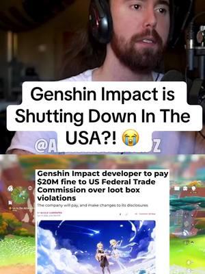 Genshin Impact is being Fined and May Be Banned in the US 😭 #asmongold #asmongoldclip #GenshinImpact #genshin #genshintok #genshinmemes #hutaogenshinimpact #raidenshogun 