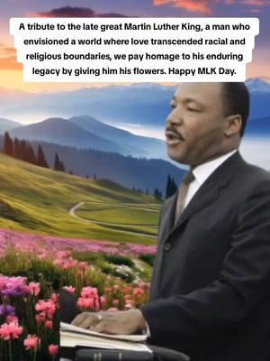 A tribute to the late great Martin Luther King, a man who envisioned a world where love transcended racial and religious boundaries, we pay homage to his enduring legacy by giving him his flowers. Happy MLK Day. #tribute #MartinLutherKing #MartinLutherKingJr #flowers #Love #race #religion #homage #legacy #MLKDay 