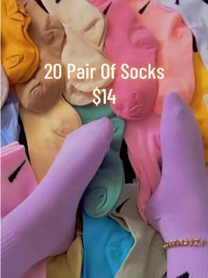 20 pair of sock for $14 #socks #crewsocks #tiktokshopfinds 