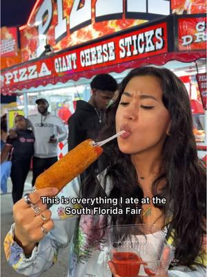 Eveything I ate at the South Florida Fair 🎡  - Deep fried cosmic brownie  - Galactic Strawberry Lemonade Donut  - Flaming Hot Cheeto corn dog - Milky Way sweet pickle shake - Strawberry shortcake crunch cone  - Dill pickle pizza - Loaded potato - 1/4 pound mozzarella stick - Filet mignon slider - Corn on the cob #Foodie #fair #fairfood #southflorida #southfloridafoodies #whatieatinaday #carnivaleats #fairgrounds