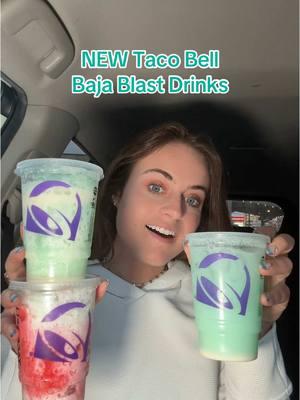 NEW Taco Bell Baja Blast Drinks 🌮🔔💜💚 #tacobell #tacobellorder #bajablast #bajablastfreeze #bajablastenthusiast #tacobelltingz #fastfood #Foodie 