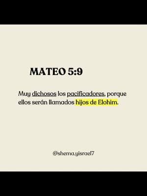 “𝘔𝘶𝘺 𝘥𝘪𝘤𝘩𝘰𝘴𝘰𝘴 𝘭𝘰𝘴 𝘱𝘢𝘤𝘪𝘧𝘪𝘤𝘢𝘥𝘰𝘳𝘦𝘴, 𝘱𝘰𝘳𝘲𝘶𝘦 𝘦𝘭𝘭𝘰𝘴 𝘴𝘦𝘳𝘢́𝘯 𝘭𝘭𝘢𝘮𝘢𝘥𝘰𝘴 𝘩𝘪𝘫𝘰𝘴 𝘥𝘦 𝘌𝘭𝘰𝘩𝘪𝘮.” －𝘔𝘢𝘵𝘦𝘰 𝟧:𝟫 La paz no es sólo la ausencia de conflictos, sino la búsqueda activa de la reconciliación y el amor. Como seguidores del Mesías, encarnemos la paz y difundámosla allá donde vayamos, reflejando el corazón de nuestro Padre.  Este versículo enfatiza la importancia de buscar activamente la paz y la reconciliación, y promete que quienes lo hagan serán reconocidos como verdaderos hijos de Elohim. 💕📖 #VersoBiblico #Biblia #Escritura #Versodeldia #Chatgpt #Mesianicos #Torah #Obedecer #Regresar #Teshuvah #EstudiosBiblicos #EscrituraBiblica #Diadereposo #Mandamientos #Creyentes #Enseñanzas #Elohim #Yahweh #Yahshua #Mesías #Mashiaj #Diosesbueno #Diosesamor #Dios #Catolico #Cristiano #TikTok #Foryou #Foryoupage #Parati