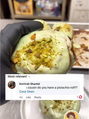 One of granny’s babies asked a question and we baked an answer 😋😆. Pistachio cinnamon rolls is the flavor of the week this week ‼️ 16051 dessau rd suite f Pflugerville,TX,78660 📍🏬 #pistachio #pistachios #pistachiocinnamonrolls #pistachiocream #crankygrannys 