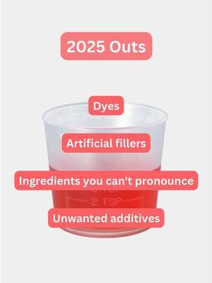 Ins and Outs to live by in 2025 - and you better believe dyes are at the top of our ‘outs’ list!  #Genexa #CleanMedicine #NoArtificialFillers #2025 #2025insandouts #insandouts