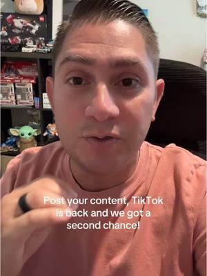 TikTok is back and you have a second chance! Get out there and just post your videos. People are making life changing money on TikTok and you can be one of them. #tiktokisback #weareback #justpostit #postit #keepposting #fy #fyp #tiktokfamous #massfollowing🔥🔥 #following #viralvideo #creatorsearchinsights 