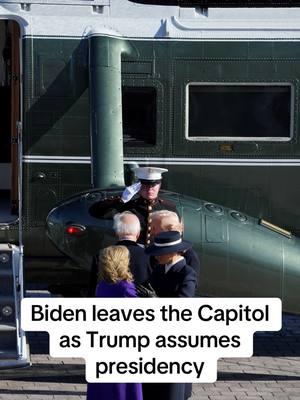 Former President Joe Biden departed the Capitol on Monday, boarding Marine One in a farewell ceremony amid freezing temperatures in Washington. He was joined by newly inaugurated President Donald Trump and First Lady Melania Trump, marking the peaceful transition of power. #Reuters#News#UnitedStates#JoeBiden#donaldtrump#MelaniaTrump