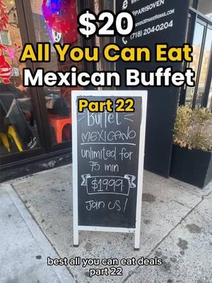 Best All You Can Eat Deals Part 22: @MamaCoco  📍3812 30th Ave., Astoria  🗓️ Sundays Only  🕰️ From 10am to 5pm. 👨🏼 Cost per person is $19.99+Tax 🕦 75 minutes to eat unlimitedly. 🥯 For an additional $3 Concha and C offee. 👦🏻 Children under 12 years old pay $14.99 🍺 Drinks are not included #ayce #aycebuffet #nycayce #allyoucaneat #mexicanfood #astoriaqueens #astoriarestaurant #queensrestaurant #mexicanrestaurant #mexicanbuffet #allyoucaneatnyc #nycbuffet 