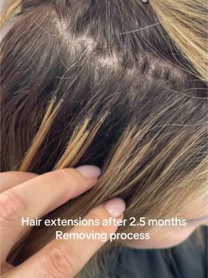 Always remember that you should remove hair extensions in recommended time by your stylist! In this case your natural hair will be safe🫶 #hairextensions #hair #hairtok #hairstyle #ktip #ktipextensions #losangeles #lahairextensions 