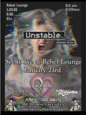 This week blows, but if you want it to feel a little better and be in a safe space, my song Unstable is out on all platforms Jan 23rd. If you’re in Phoenix, we have a show at at Rebel Lounge that same day. With what’s going on, we need to meet in person for certain conversations. To express joy, support, and love for one another. Resistance does not happen in a vacuum, we need each other. #newmusicalert #independentartist #safertogether 