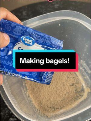 Ingredients                                          2 tsp active dry yeast  5 tsp granulated sugar  1.25 cups warm water   3.50 cups bread or high gluten flour   1.50 tsp salt    #bagels #hommade #inauguration #MLKDay #Godblessamerica 