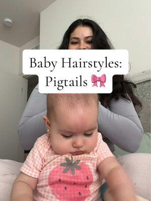 It was hard putting all her hair up but it worked out! Such an easy look she loved it !!🫶🏼🥰 #fyp #babygirlhairystyles #hairstylistsoftiktok #pigtails #babygirl #babyhair #grwmroutine #grmw 