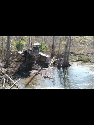 Stump removal from the springs with the floating excavator. #stonesaquatic #foryourpage #excavator #pond 