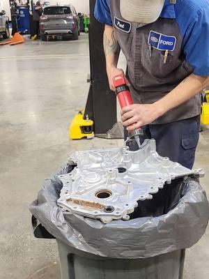 3.5L phaser replacement, front cover prep and installation. (part 4) #ecoboost #f150 #techniciansoftiktok #mechanic #fordtech #ford #carsoftiktok #fyp 