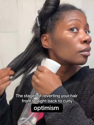 why is reverting your hair from straight back to curly always so scary 😥 #type4hair #naturalhair #silkpress #naturalhairproblems #curltok #curlroutine 