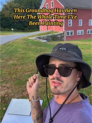 What do we name this groundhog? 🦫🖌️ #pleinairpainting #watercolorlandscape #landscapepainting #pleinair #artistvlog #artvideo 