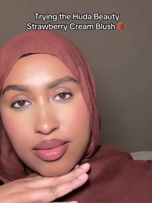 Berry sweet cheeks 🍓✨ Trying out the new Huda Beauty Strawberry Cream Blush! @Huda Beauty  #BlushGoals #HudaBeautyLover 💕  #hudabeauty #StrawberryBlush #CreamBlush #BlushLover #MakeupReview #BeautyContent #MakeupLover #GlowyMakeup #MakeupInspo #ModestBeauty #BlushAddict #HijabiBeauty #MakeupTips