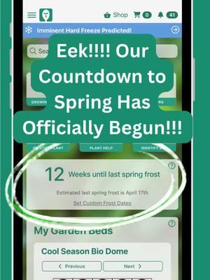 🌱✨ The countdown has officially begun! We’re so excited that it’s just 12 weeks and counting until our predicted last frost here in Oklahoma! 🎉 Who else is counting down to their last frost? How much time do you have left??? #growfood #growyourfood #growyourownfood #gardening #growingfood #vegetablegarden #vegetable #fromseedtospoon #seedtospoon #growfoodnotlawns #letsgrowsomethinggood #springcountdown #gardenapp #lastspringfrost 