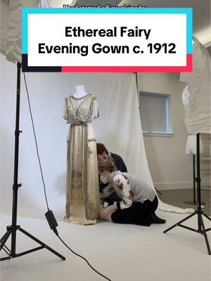 Would you have worn this fairy dress from 1912? I wonder what kind of balls and dinners she was attending in this gown. #historicalfashion #eveninggown #vintagefashion #titanicfashion #1900sfashion #newcanaanmuseum #smallmuseum 