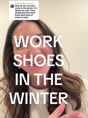 Replying to @Megs i get a lot of comments about not wearing socks but even in the winter I just try to wear cozier/warmer outfits and my shoe choice stays the same!! 🥶❄️ do most of you wear boots into work in the winter? #winter #coldweather #office #officeshoes #workshoes #corporate 