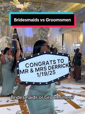 Bridesmaid or Groomens represented better? #weddingentrance #bridesmaidsdresses #bridesmaidsentrance #groomsmenentrance #weddingdecor #blacklove 