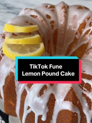 #creatorsearchinsights Buddies, I baked and sent 10 of these over to the “fune” on Saturday. Then I got word back that they were all gone.  If you didn’t get a piece this weekend, no worries, here’s your chance. TikTok’s favorite cake, my #LemonPoundCake #Recipe, is typed out for you below.  Bundt Buddy’s FUNE🍋 Pound Cake  Ingredients: •8 oz salted Kerrygold butter •4 oz butter-flavored Crisco •2.5 cups lemon sugar •6 large eggs •1.5 cups cake flour •1.5 cups all-purpose flour •1 tbsp baking powder •1 (3.4 oz) box lemon Jell-O •1 1/4 cups buttermilk •2 tbsp lemon extract •2 tbsp real lemon juice •1 tbsp baking vanilla Steps: 1. Combine and sift, cake flour, AP flour, baking powder and lemon Jell-O. Set aside. 2. Cream butter, Crisco, and lemon sugar until light and fluffy. 3. Add eggs one at a time, mixing well after each. 4. Alternate adding flour mixture and buttermilk to the creamed mixture. 5.Mix in lemon extract, lemon juice, and vanilla. Be careful not to overmix.  6.Pour batter into a greased 10-12 C Bundt pan. 7. Bake at 325°F for 1 hour 15 minutes or until toothpick comes out clean. Each oven varies.  Easy Lemon Glaze: •1.5 cups powdered sugar •Juice of 1–2 fresh lemons Combine and whisk until smooth.  Drizzle over the cooled cake. Zest and slice one lemon for garnish.  #tiktokfun #caketiktok #caketoks #martinlutherking #mlk #MLKDay #lemonpoundcake #Lemon #Cake #trending #Viral #Recipe #FYP #fypシ #tiktokban #foryoupage #Baker 