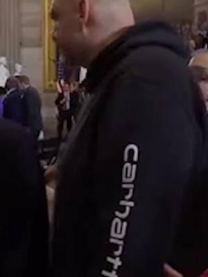 Pennsylvania Sen. John Fetterman sat in the front row of President Donald Trump's second inauguration ceremony wearing shorts, sneakers and his signature hoodie sweatshirt. Fetterman can regularly be seen in a similar outfit around the Capitol. #fyp #trump #donaldtrump #inauguration #presidentialinauguration #fetterman #johnfetterman