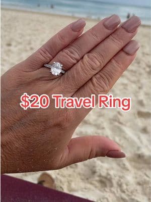 Leave your real diamond at home! $20 + free shipping! 💍 #travelring #ring #traveltips #traveljewelry #diamondring #weddingring #engagementring #affordablejewelry #affordablerings @eamti jewelry 