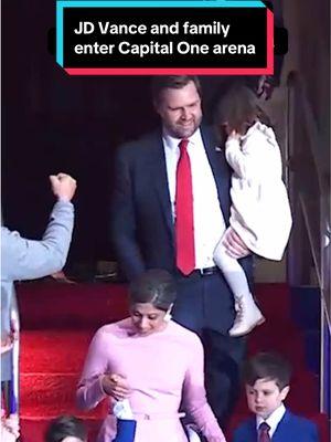 JD Vance, his wife and their three young kids entered the Capital One arena on Monday. The 40-year-old is the third-youngest vice president sworn into office. #news #politics #washingtondc #vance #jdvance #family #trump #inauguration #vp #vicepresident 