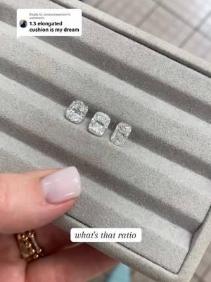 Replying to @Jessssswarrant 1.3 ratio vs 1.5 ratio on a cushion cut diamond #danarebecca #cushioncut #diamondratio #elongatedcushion #diamondsmoment #cushioncutdiamond 