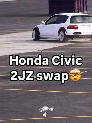 These engine swaps are getting crazier every year🤣 Via: @drifttrayz  #honda #hondacivic #car #civic #hondanation #hondalife #vtec #sickhondas #hkings #hondakings #2jz #2jzgte #2jzswap #toyota