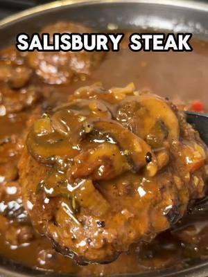 How to make Salisbury steak  Salisbury Steak Recipe For the patties/steaks: 1 pound 80/20 ground beef 1 1/2 teaspoon salt 1/4 teaspoon ground black pepper 1/2 tbsp creole seasoning (Hoodoo Creole) 1/2 tbsp garlic and herb seasoning (Garlic Galore) 1 tsp Worcestersire sauce 1 tbsp ketchup 1/2 cup milk 1/4 cup bread crumbs For the gravy: 2 tbsp butter 1 small yellow onion, chopped 1/2 cup baby bella mushrooms, sliced 2 teaspoons fresh garlic, minced 1 teaspoon fresh thyme leaves, chopped 1 tbsp tomato paste 2 tbsp flour 2 cups beef broth Season to taste with salt, pepper, garlic and onion powder #fyp #salisburysteaksongoriginal #bestwaytocooksteak #salisburysteakrecipe #DinnerIdeas #cooking  #EasyRecipes  #banquet 