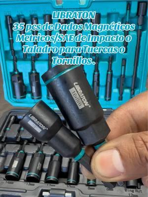 @LibratonTools 35 pcs de dados magnéticos métricos/SAE de impacto o taladro para tuercas o tornillos. #libraton #tool #screwdriverset #drillbit #bits #metric #sae #mechanictools #socket #magnetic #tiktokshopjumpstartsale 