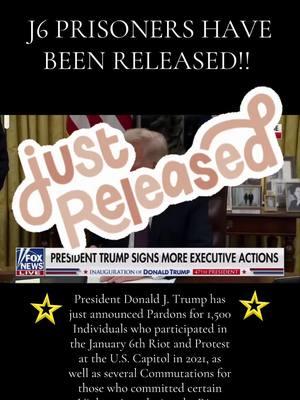 J6 PRISONERS HAVE BEEN RELEASED!! #MAGA #donaldtrump #trumpwasright #whitehouse #washingtondc #Breaking #usa🇺🇸 #inaguration2025 #america #J6 