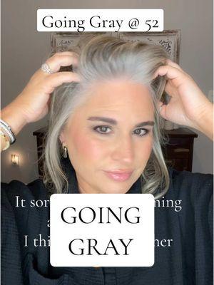 Going gray at 52.  I’ve been going gray for ages. I really don’t remember what age but I’ve been dying my grays for probably 10 years.  In my late 40’s it started becoming very difficult as I was becoming 100% gray and was in that constant battle of coloring non-stop. IYKYK.   Last year I began gray blending so that is why it looks very light throughout my hair.  Before gray I was dark brunette my entire life. But as I aged the dark hair began to feel too harsh on me. Almost like I naturally looked better with some gray.  But it’s a journey and it’s a roller coaster for sure. Sometimes I look at my hair color and think my gray is beautiful and makes me feel like a beautiful mature woman. Almost like I earned it. That’s odd to say, I know.  But maybe some of my silver sisters can understand this.  And then yes, I look at it some days and miss my brown hair and my old look. 🤷🏻‍♀️  But yes, as most of my friends know, I wear hair toppers.  So I’ve been going blonder with my toppers through my gray transition. Next up will be a topper with a blend of grays 🥰 Just waiting for more of a growout to see how silver or how white my hair will be.   How about you? Do you miss your previous hair color after going gray?  #womenover40 #over50beauty #fyp #foryoupage #womengoinggray #grayblending #grayblendingtransformation #silversisters #maturewomen 