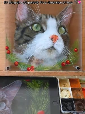 Looking for unique art? 🎨 Each of our 3D glass paintings is hand-painted with intricate detail, creating a one-of-a-kind masterpiece🐱✨#glasspainting #petpainting #catpainting #cutepets #catpaint  #cutecatsoftiktok  #cutepainting #uniquedecor #artlovers 