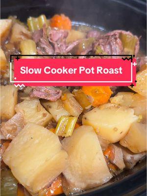 •Brown all sides of chuck roast (4lbs) and season w/salt & pepper •Add the meat to your crock pot along with: 3 chopped carrots, 1 chopped onion, 3 potatoes (cubed), 1 stalk celery (chopped) •Add 1 cup of water and 1 package of Lipton Dry Onion Soup •Set on low for 8 hours •Enjoy! 😘 #PotRoast #ChuckRoast #CrockPot #CrockPotRecipes #SlowCooker #Lipton