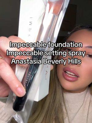 Flawless finish!! free brush with purchase 🔥 this foundation is so lightweight I love it so much! @Anastasia Beverly Hills #anastasiabeverlyhills #abhimpeccablefoundation #foundation #abhsettingspray #settingspray #mattesettingspray #impeccablesettingspray #newabhdrop #ttsdelightnow #tiktokshopbeauty 