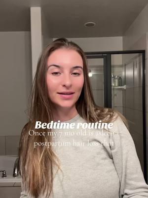 Postpartum hair loss… what are we doing for her?? #postpartum #postpartumhairloss #bedtimeroutine #momsbelike #momtimealone #firsttimemom @EthicaBeauty 