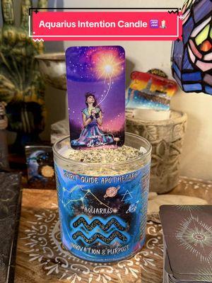 ♒️ Where my Aquarius Placements at?!? My North Node is in Aquarius- soo this feels like an important time… ♒️Aquarius Zodiac Intention Candle 🕯️  ✨Essential oil Fragrance- roll D10 from Aquarius scents to decide fate or memo your choice  🕯️reiki infused soy and coconut wax  ✨Intentions- Innovation & Purpose ♒️Aquarius, the Visionary of the Zodiac, bridges the worlds of tradition and revolution. Ruled by Uranus in modern astrology and Saturn in traditional, this sign embodies the rebel who forges new paths and the disciplined thinker who builds lasting legacies. Aquarius radiates truth, loyalty, and ambition, blending intellect and intuition with a unique ability to balance logic and emotion. Often seen as the outcast, Aquarius thrives on individuality, embracing its role as a catalyst for progress and innovation. Represented by the Star card in tarot, Aquarius serves as a guiding light, reminding us of the infinite possibilities found in renewal, hope, and the courage to dream. As an air sign, Aquarius channels the power of thought and imagination to inspire change, urging us to reimagine what the future can be.✨ ✨The water-bearer symbolizes Aquarius’s role as a vessel of collective wisdom, pouring out knowledge and compassion to uplift humanity. This energy invites you to embrace your forward-thinking nature while staying grounded in purpose, harmonizing individuality with unity and innovation with tradition. Aquarius’s esoteric perspective and deep connection to justice challenge the status quo, inspiring bold action for a brighter, more inclusive future. By aligning with Aquarius, you are encouraged to lead with authenticity, honor your visionary spirit, and trust your ability to bring transformation into the world. Aquarius reminds us that progress is born from the courage to think differently, the wisdom to connect deeply, and the strength to share your light as part of the greater whole.✨ #Aquarius #Aquariusseason #zodiaccandle #astrologycandle #intentioncandles #Candles #Astrologytok #astrology #Zodiac # Spirituality #Spiritguides 