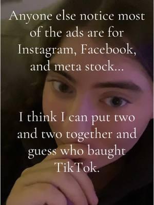 Almost every ad is instagram, Facebook and some stock app advertising meta stocks. #ceooftiktok #tiktokisback