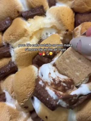 You need these air fryer liners! They make it so easy link below 🍫😋 #foryou #fyp #TikTokShop #Recipe #airfryer #yummy #smoresdip #smores 