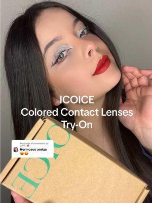 Respuesta a @Cary T💋 Estan hermosos amiga ☺️☺️  Cuales son tus favoritos?👇 💚Avenue Green 🤍Taylor Green 🖤Artemis Grey Discount Code: “Diana20” for 20% Off Thank you @ICOICE 💚💚 #icoice #coloredcontacts #makeup #lentesdecontacto #contactlenses 