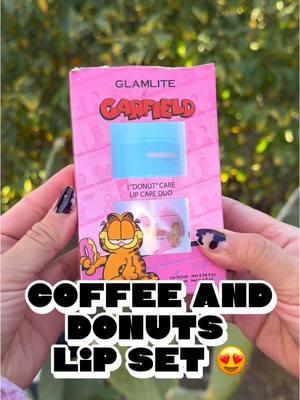 Garfield lip care set with coffee lip scrub and donut lip treatment! Yum! @Glamlite #glamlite#glamlitecosmetics#glamlitegarfield#glamlitexgarfield#liptreatment#lipscrub#lipcare#lipcareroutine#coffeescented#donutscent#smellslikecoffee