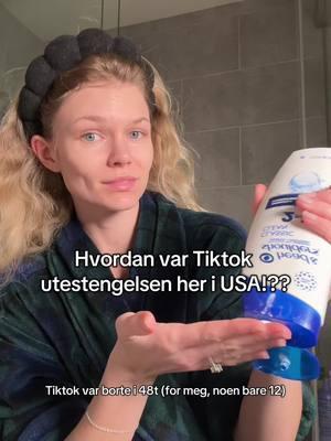 Tiktok ble jo bannet her i USA! Hvordan var det? Innsåg ikke hvor avhengig jeg er, og hvor mye jeg savner å poste egne tips!! Heldigvis er det tilbake, og håper det blir🤞🏻 #nordmanniusa#tiktok#utestengt#utestengelse#norsk#zinc#shampoo#argaline#skincare#pm#kveld#hud#rutine#tips 