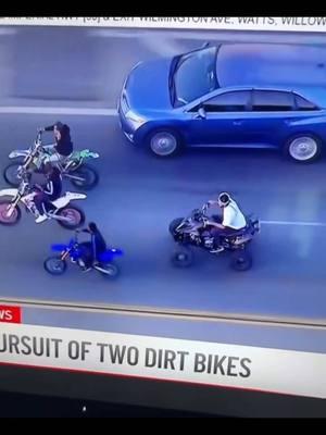 Must watch the Craziest police chase with 18 dirt bikes. Dirt bikes in chase with millions of people watching them on tv. #theygotaway #dirtbikestunts #chp #onlyinlosangeles #dirtbike #chase #CapCut 