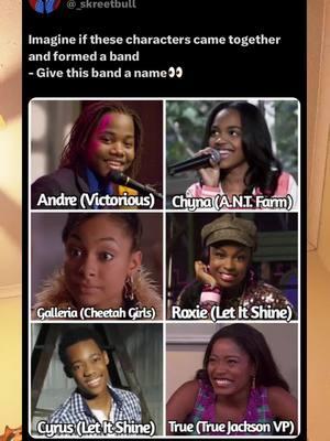 What is the name of this band? #skreetbull_tha_goat #nickelodeon #teennick #teennickshows #victorious #andreharris #leonthomasiii #truejacksonvp #kekepalmer #disney #disneychannel #disney2000s #disneymovies #antfarmdisney #chynaparks #chinaannemcclain #letitshine #letitshinemovie #cyrusdebarge #cocojones #roxanneandrews #tylerjameswilliams #cheetahgirls #galleriagaribaldi #ravensymone #makemefamous #blowthisup #foryou #fyp 