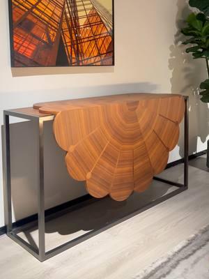 This walnut inlaid console is truly a masterpiece! Such high-quality craftsmanship can only be achieved at our factory! #furniture #furniturefactory #italianfurniture #awcasa #console #entryway